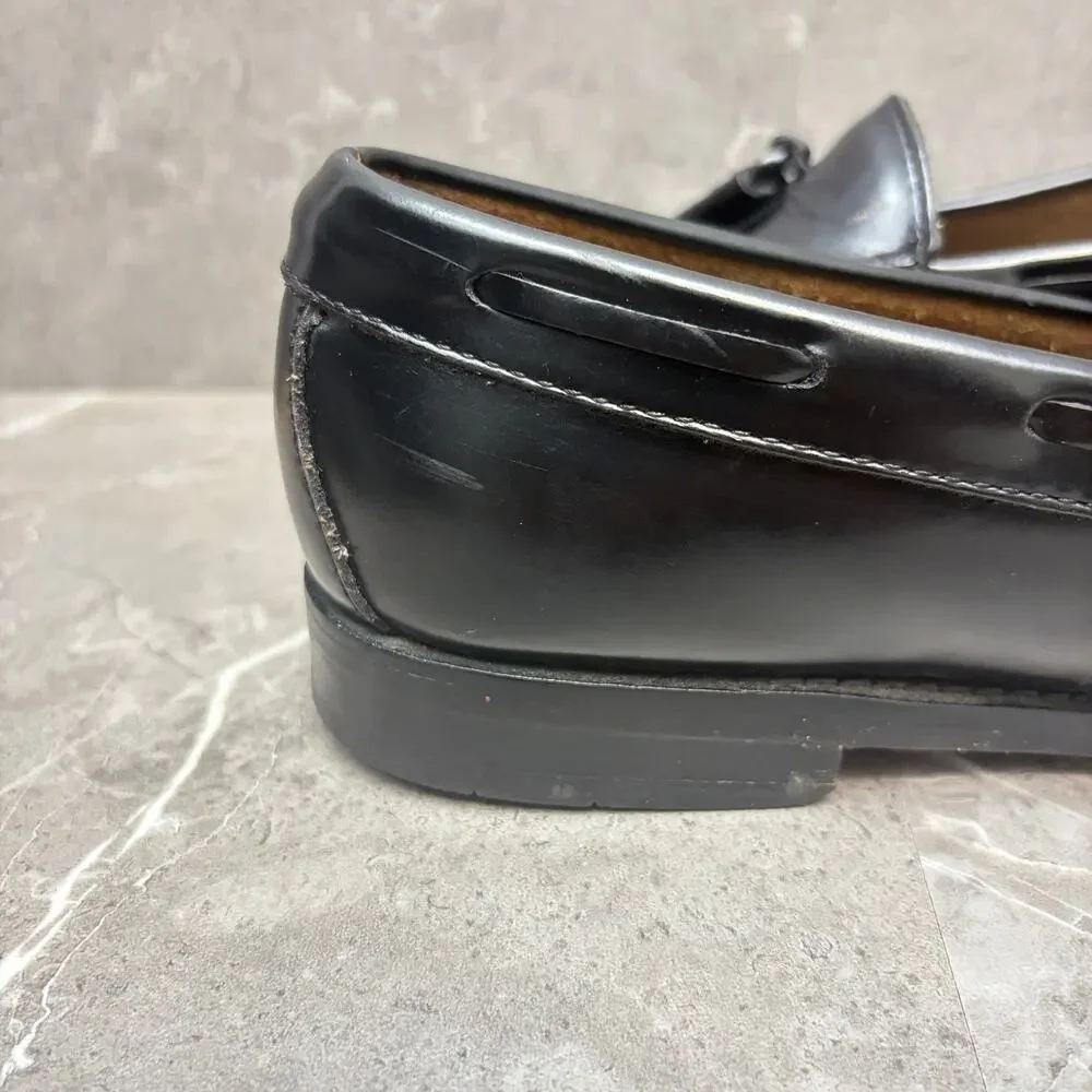 Bass Weejuns Loafers Layton Slip On Penny Tassel Black Leather Loafers 8 EEE